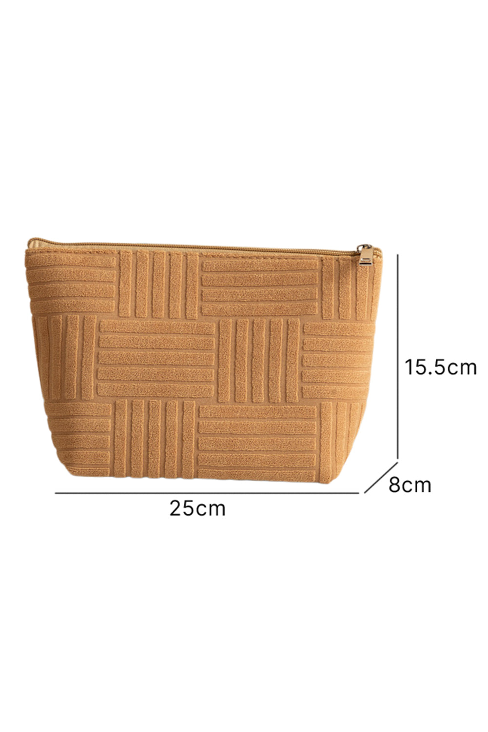 Camel Woven Zipper Cosmetic Bag